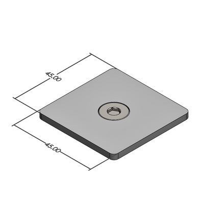 60-010-5 MODULAR SOLUTIONS ALUMINUM END CAP<br>45MM X 45MM W/HARDWARE